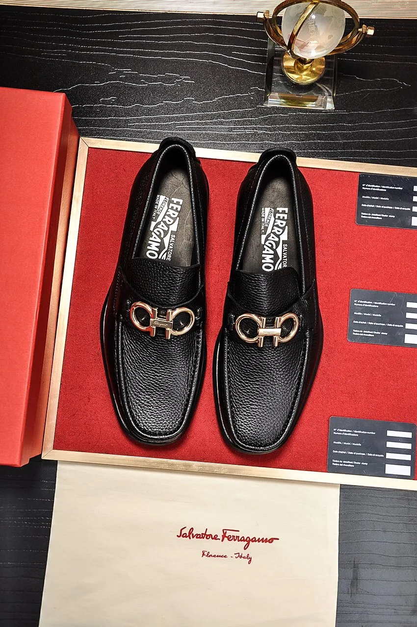 Men's shoes 💰500💶[Ferragamo/Ferragamo] The latest model in the counter. Original imported open-sided high-quality cowhide hand-woven + imported 🐂 cowhide + original luxury metal buckle + original combination outsole. Comparison without pressure 38--44🎉
